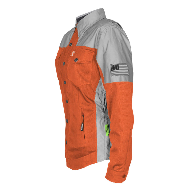 Load image into Gallery viewer, Summer Mesh Reflective Shirt Orange Eclipse for Women