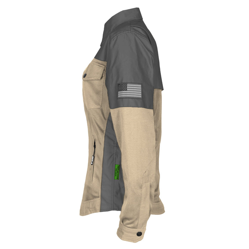 Load image into Gallery viewer, Summer Mesh Reflective Shirt Khaki Nebula for Women