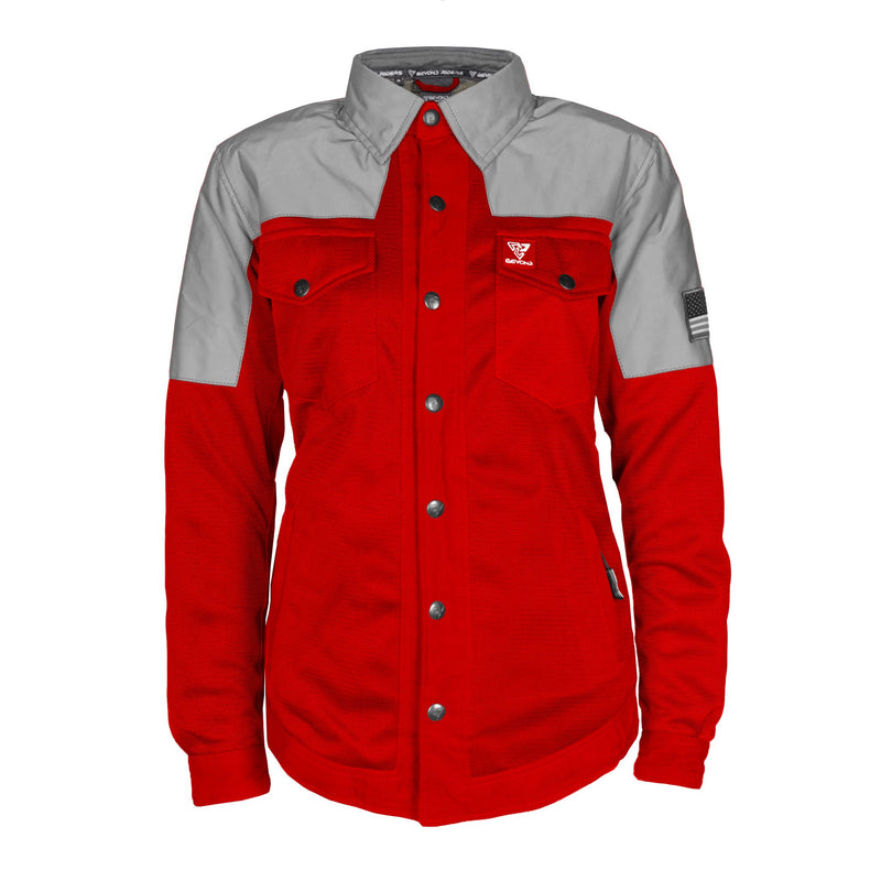 Load image into Gallery viewer, Summer Mesh Reflective Shirt Red Eclipse for Women - with Pads
