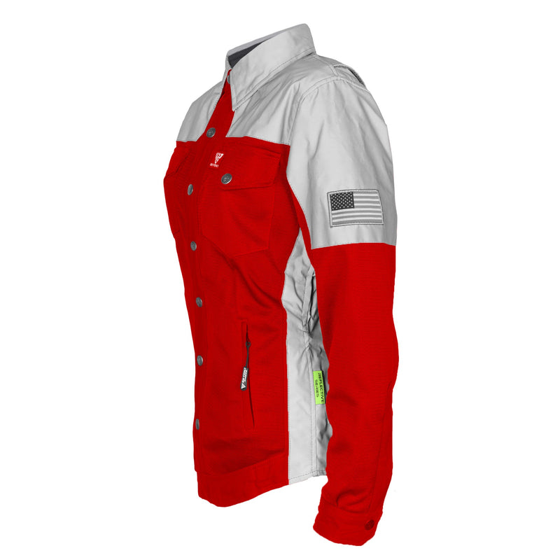 Load image into Gallery viewer, Summer Mesh Reflective Shirt Red Eclipse for Women - with Pads