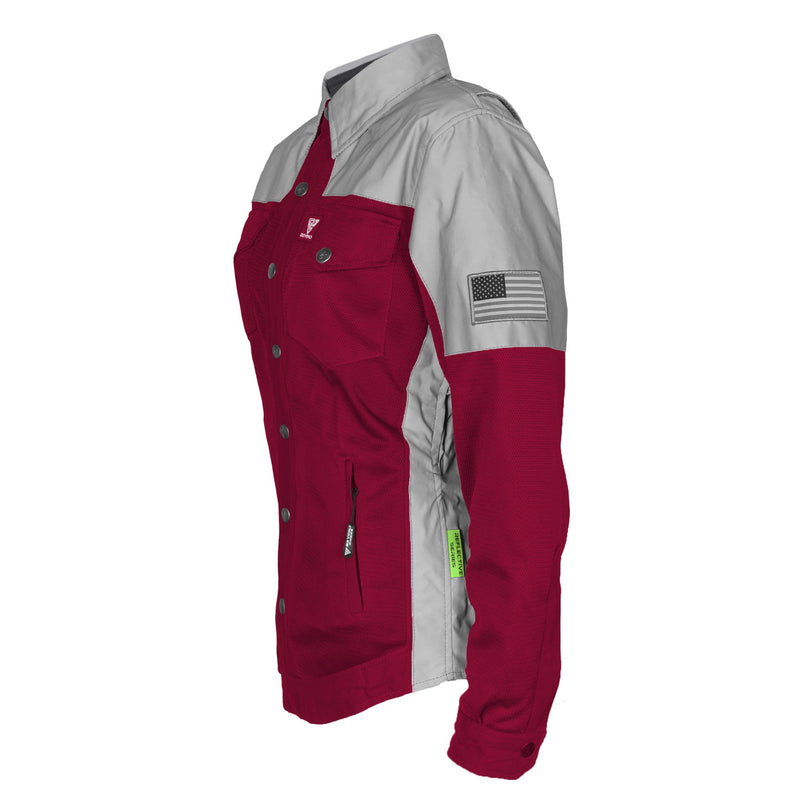 Load image into Gallery viewer, Summer Mesh Reflective Shirt Red Maroon Eclipse for Women - with Pads