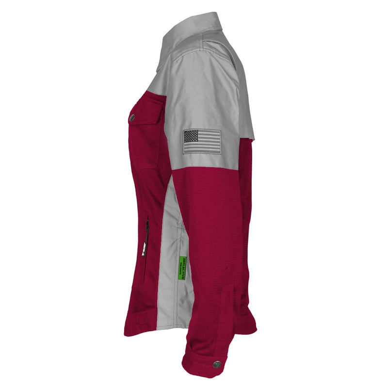 Load image into Gallery viewer, Summer Mesh Reflective Shirt Red Maroon Eclipse for Women - with Pads