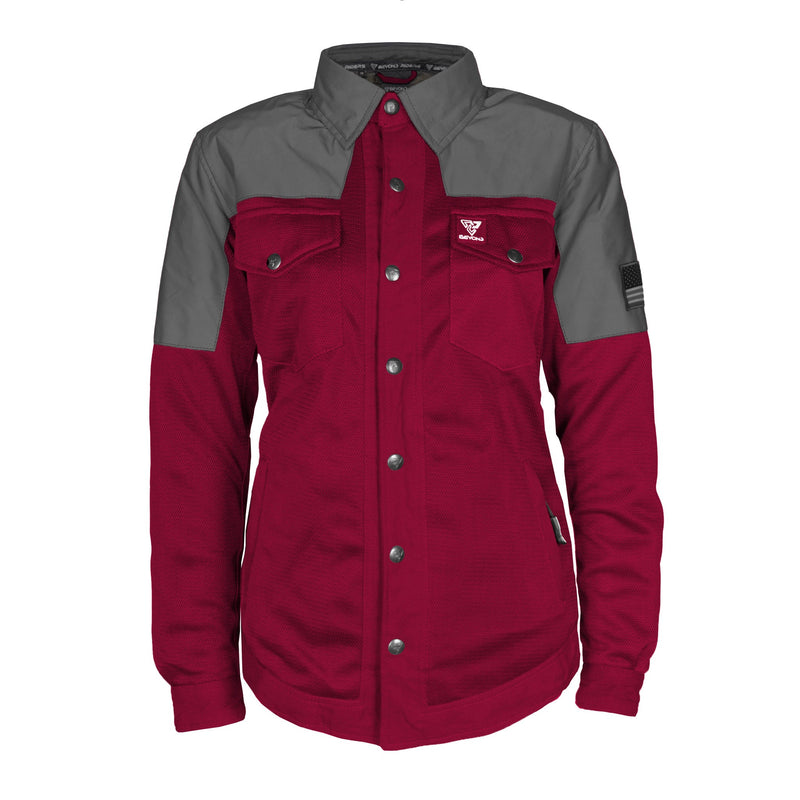 Load image into Gallery viewer, Summer Mesh Reflective Shirt Red Maroon Nebula for Women - with Pads