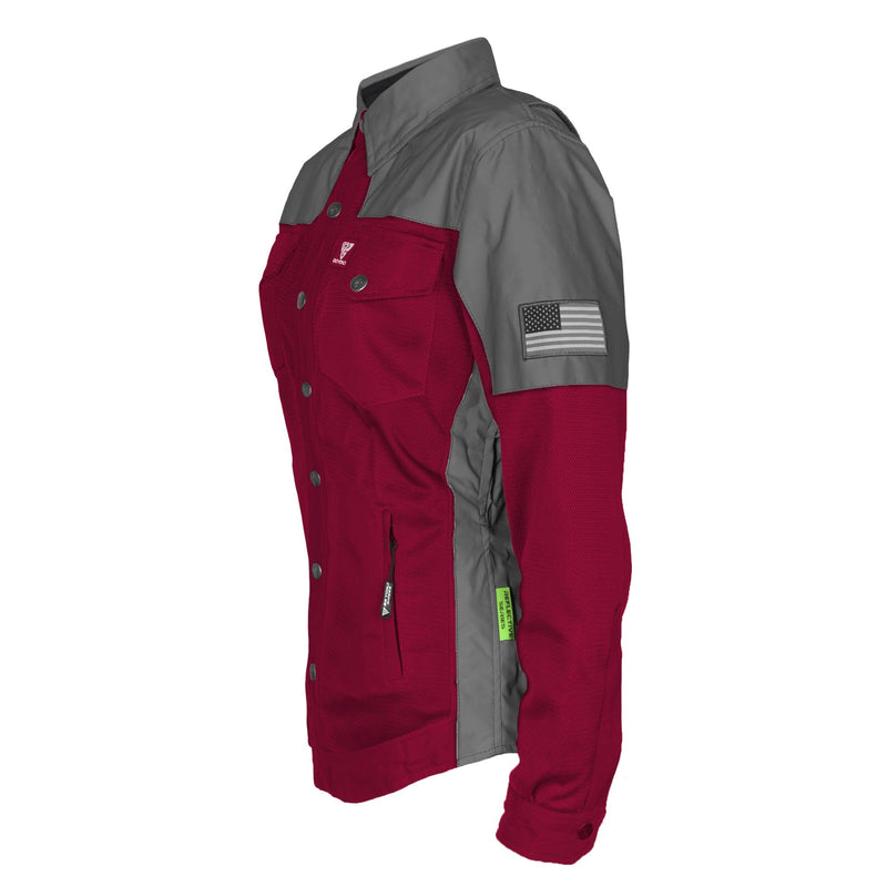 Load image into Gallery viewer, Summer Mesh Reflective Shirt Red Maroon Nebula for Women - with Pads