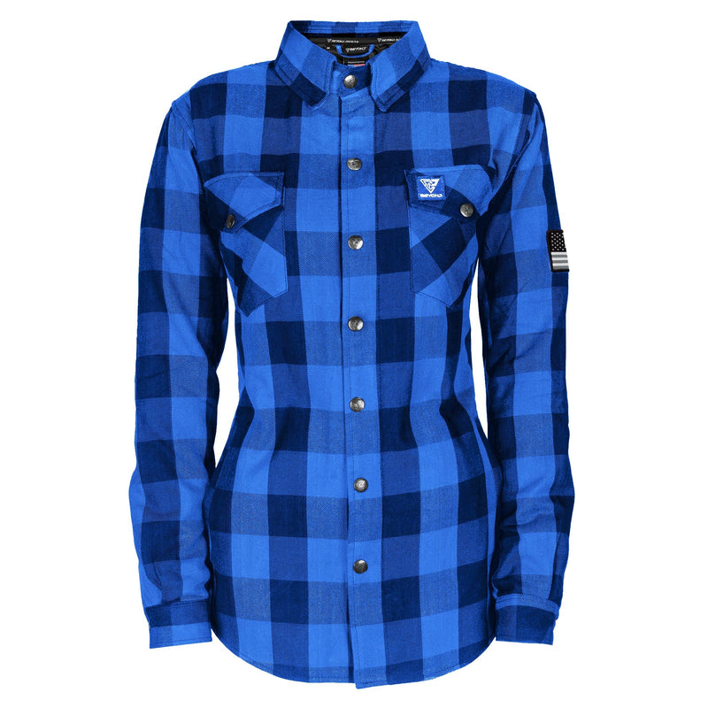 Load image into Gallery viewer, Protective Flannel Shirt for Women - Blue Checkered