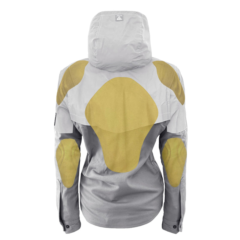 Load image into Gallery viewer, Protective Reflective Flannel Hoodie "Twilight Titanium" For Women - Grey and Silver