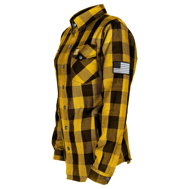 Load image into Gallery viewer, Protective Flannel Shirt for Women - Yellow and Black Checkered