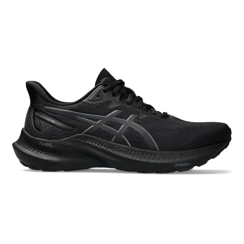 Women's Asics GT-2000 12, Black/Black, 6 B Medium - Skoutley Outdoors LLC