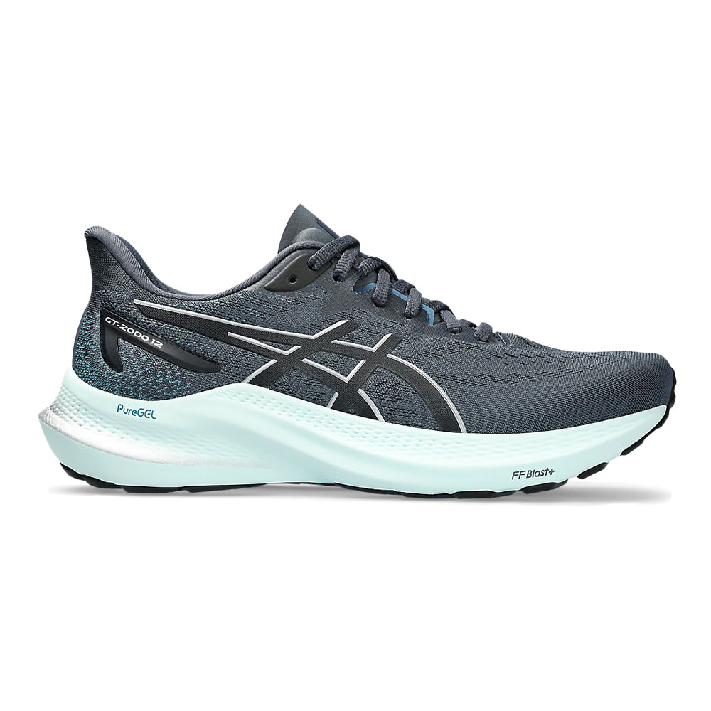 Women's Asics GT-2000 12, Tarmac/Pure Silver, 6 D Wide - Skoutley Outdoors LLC