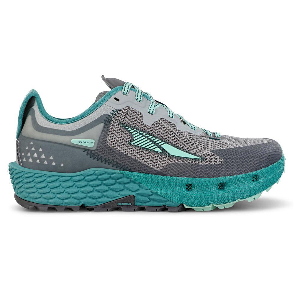 Women's Altra Timp 4, Gray/Teal, 7.5 B Medium - Skoutley Outdoors LLC