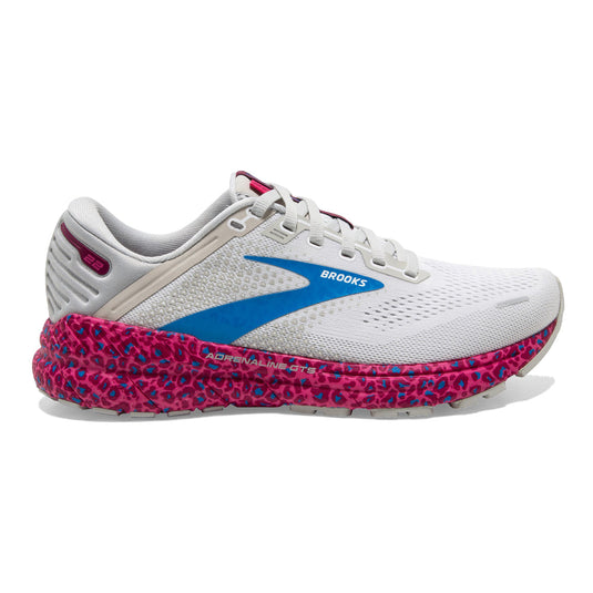 Women's Brooks Adrenaline GTS 22, White/Oyster/Brilliant, 5 B Medium - Skoutley Outdoors LLC