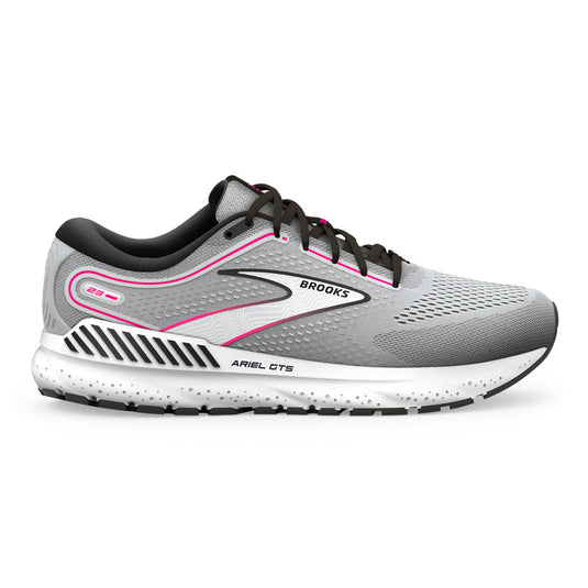 Women's Brooks Ariel GTS 23, Grey/Black/Pink, 6.5 B Medium - Skoutley Outdoors LLC