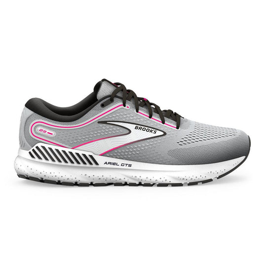 Women's Brooks Ariel GTS 23, Grey/Black/Pink, 7 D Wide - Skoutley Outdoors LLC