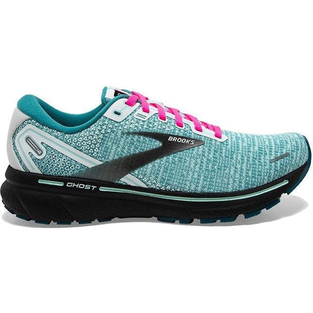 Women's Brooks Ghost 14, White/Black/Blue Light, 7.5 B Medium - Skoutley Outdoors LLC