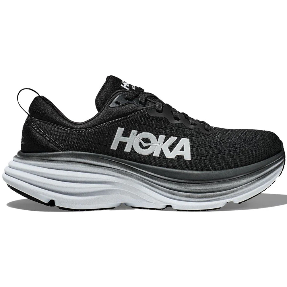 Women's Hoka Bondi 8, Black/White, 12 B Medium - Skoutley Outdoors LLC