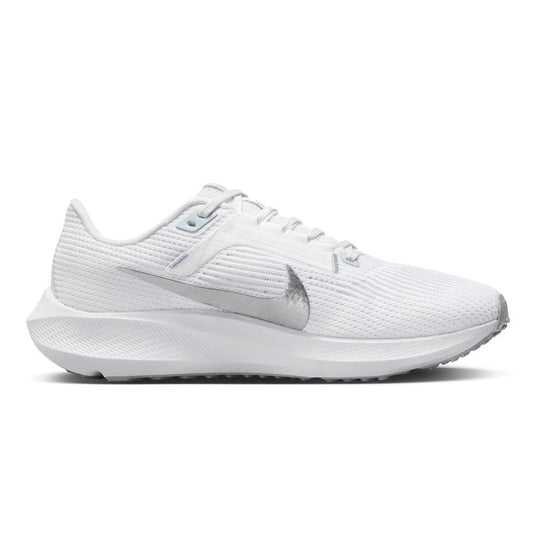 Women's Nike Pegasus 40, White/Metallic Silver-Pure Platinum, 5 B Medium - Skoutley Outdoors LLC