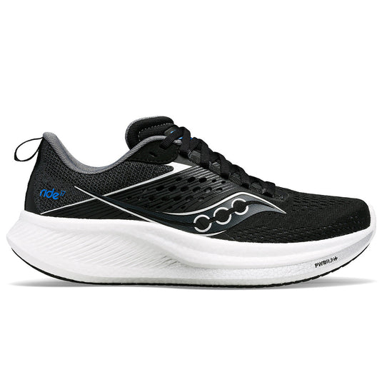 Women's Saucony Ride 17, Black/White, 11 B Medium - Skoutley Outdoors LLC
