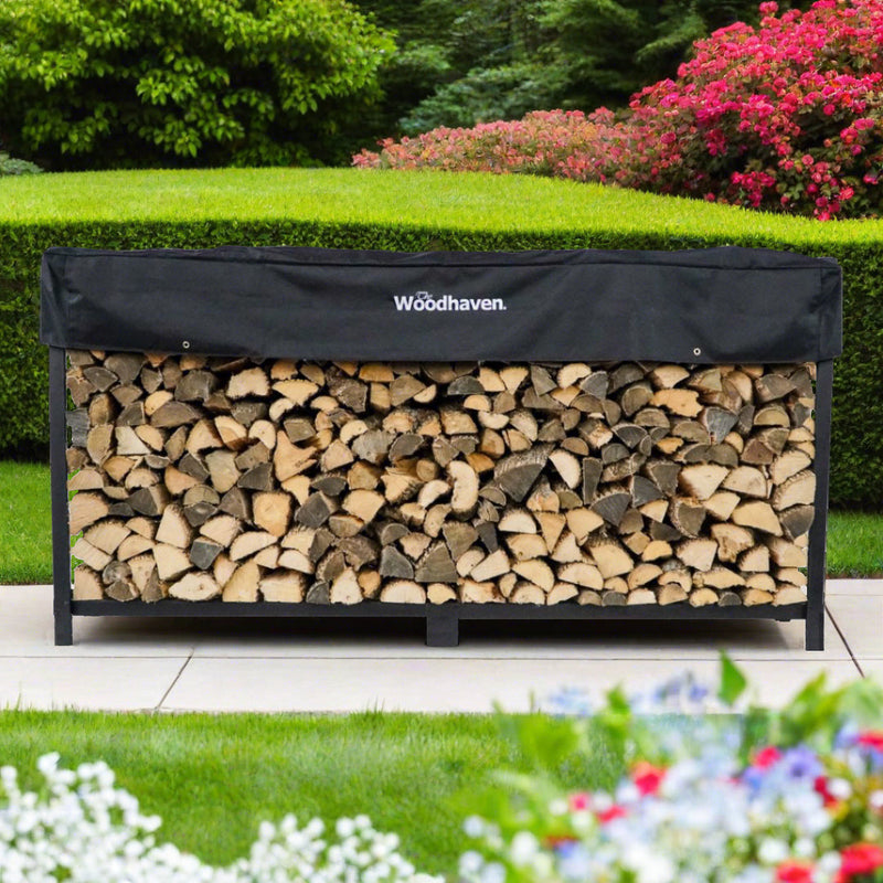 Load image into Gallery viewer, 8 ft Steel Firewood Rack The Woodhaven