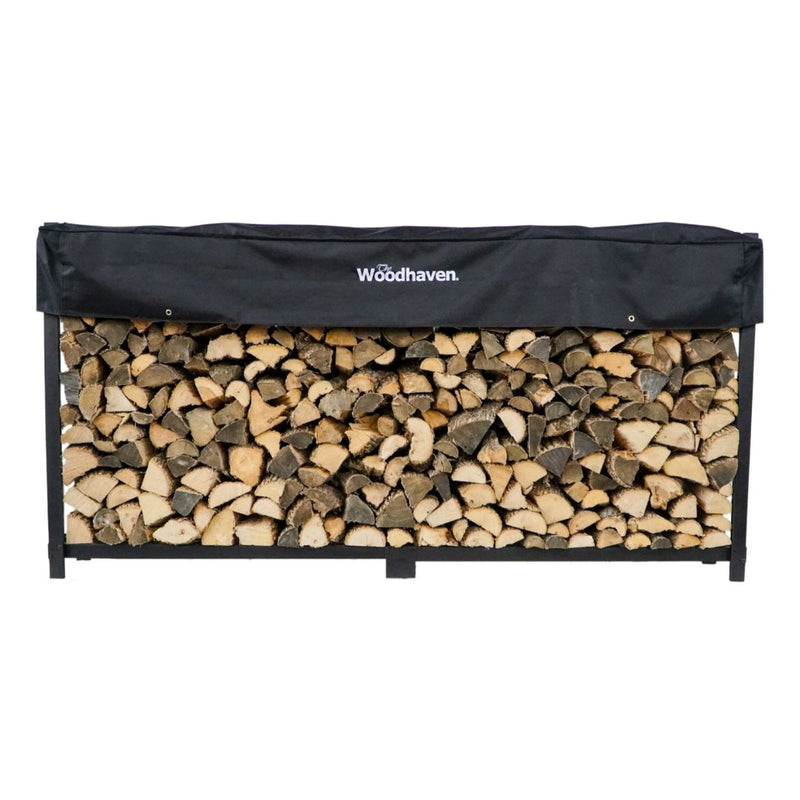Load image into Gallery viewer, 10 ft Steel Firewood Rack Holds 1/2 Cord Plus Woodhaven