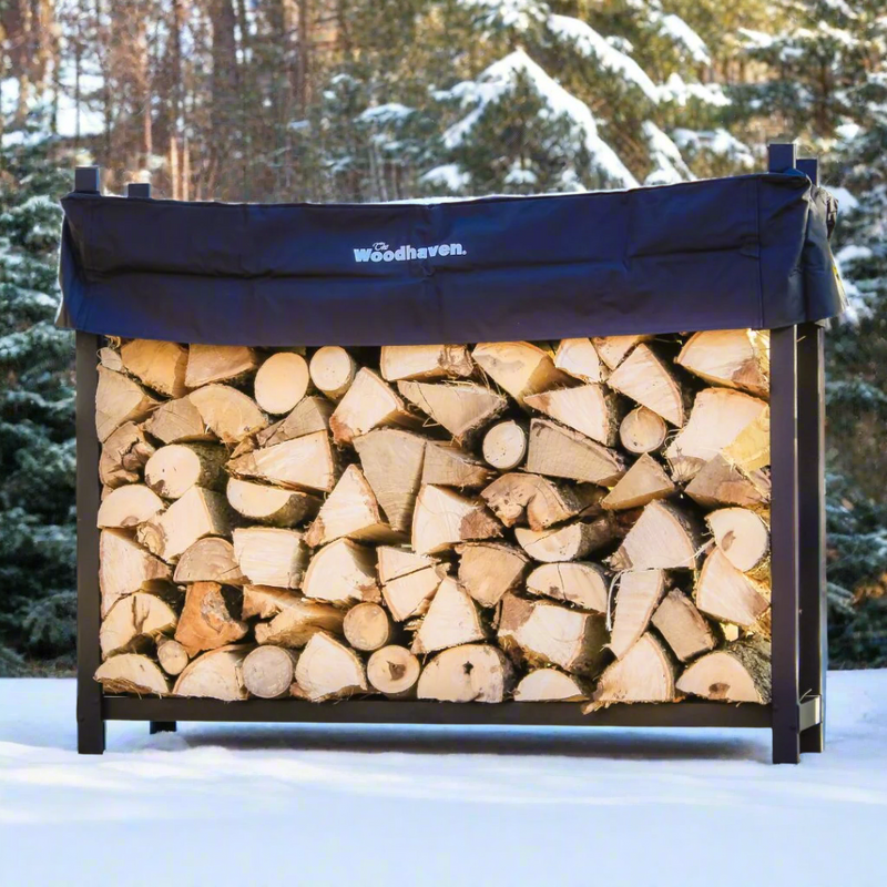 Load image into Gallery viewer, 5 ft Steel Firewood Rack Holds 1/4 Cord Plus Woodhaven