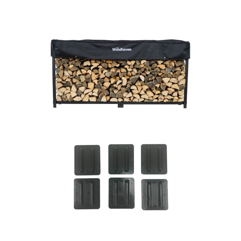 Load image into Gallery viewer, 8 ft Steel Firewood Rack The Woodhaven