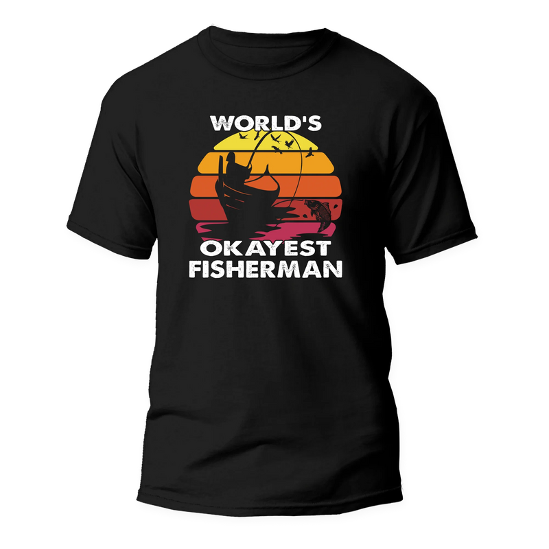 Load image into Gallery viewer, World's Okayest Fisherman Man T-Shirt