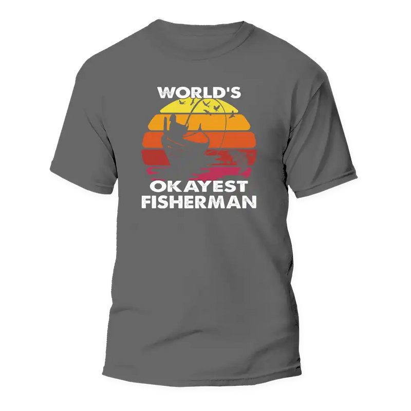 Load image into Gallery viewer, World's Okayest Fisherman Man T-Shirt