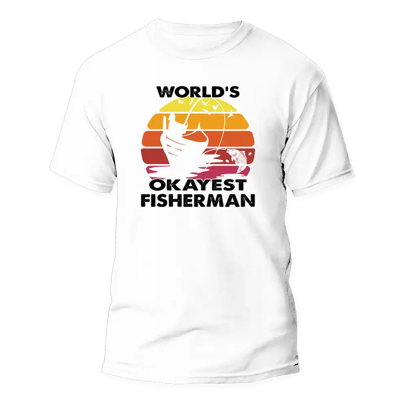 Load image into Gallery viewer, World's Okayest Fisherman Man T-Shirt