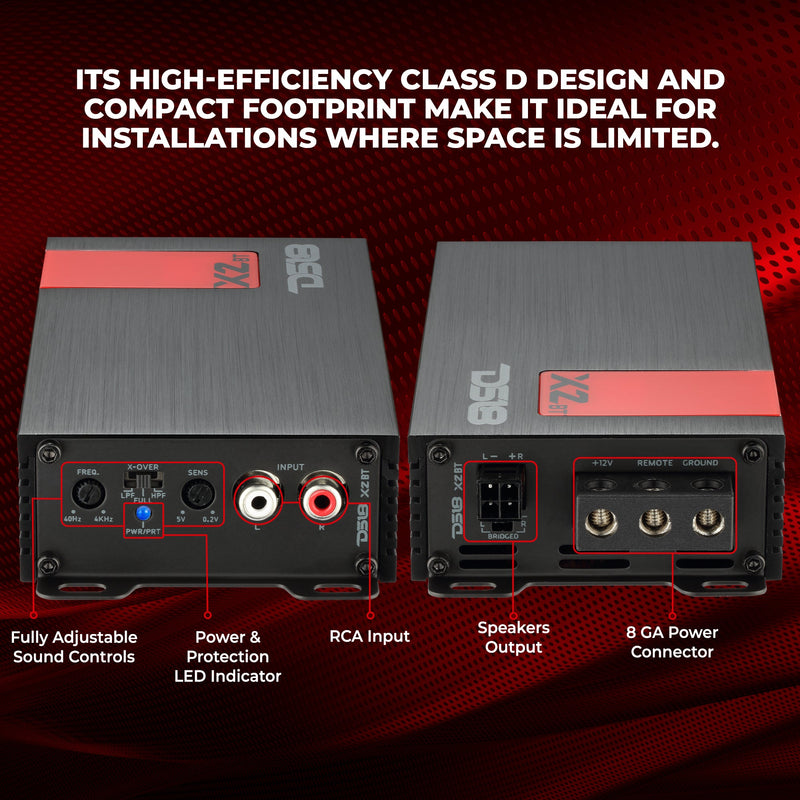 Load image into Gallery viewer, X 2-Channel Ultra Compact Full-Range Amplifier with Bluetooth Connectivity - 2 x 140 Watts Rms
