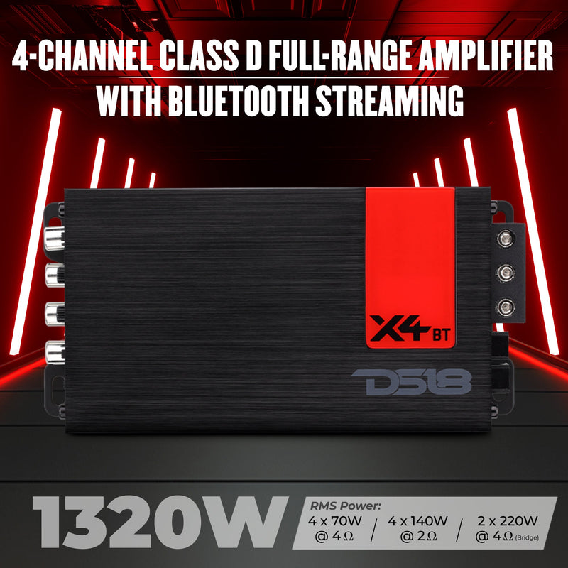 Load image into Gallery viewer, X 4-Channel Ultra Compact Full-Range Amplifier with Bluetooth Connectivity - 4 x 70 Watts Rms
