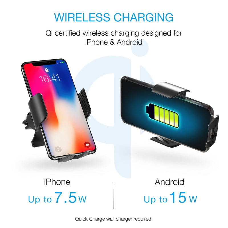 Load image into Gallery viewer, Rexing X5 Motorized Wireless 15W/7.5W Qi Charging Car Mount w/Auto Sensing Automatic Clamping
