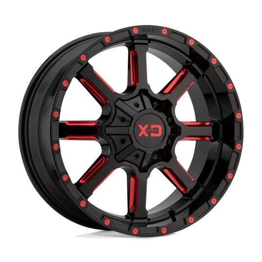 Xd Xd838 Mammoth Gloss Black Milled With Red Tint Clear Coat