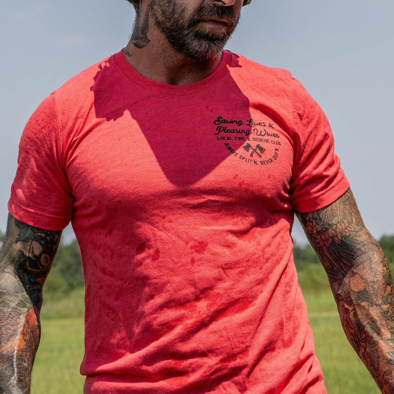 Load image into Gallery viewer, Saving Lives & Pleasing Wives Fire & Rescue Club Men's T-Shirt
