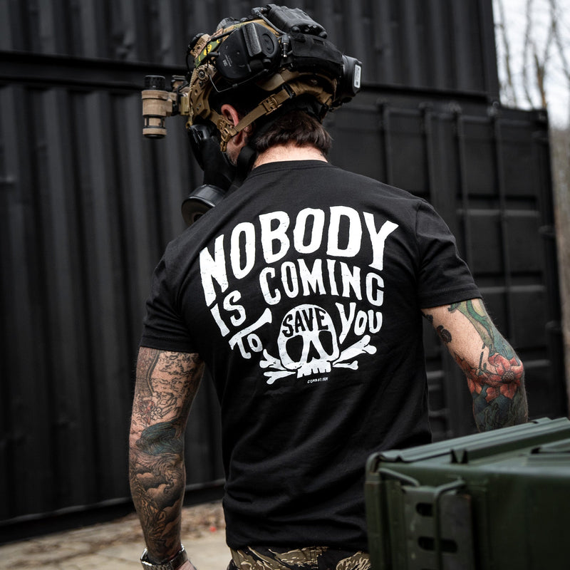 Load image into Gallery viewer, Nobody Is Coming To Save You Skull Men's T-Shirt