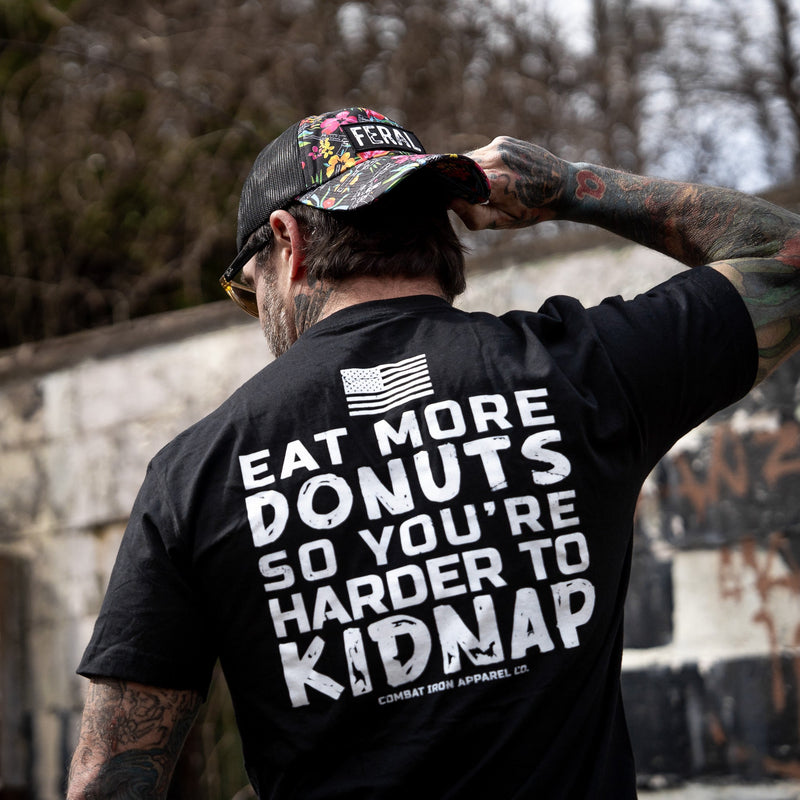 Load image into Gallery viewer, Eat More Donuts So You're Harder To Kidnap Men's T-Shirt