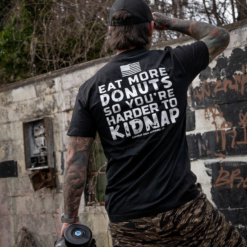 Load image into Gallery viewer, Eat More Donuts So You're Harder To Kidnap Men's T-Shirt