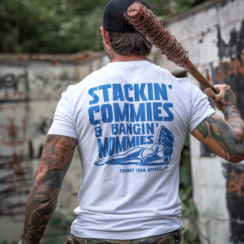 Load image into Gallery viewer, Stackin' Commies & Bangin' Mommies Men's T-Shirt