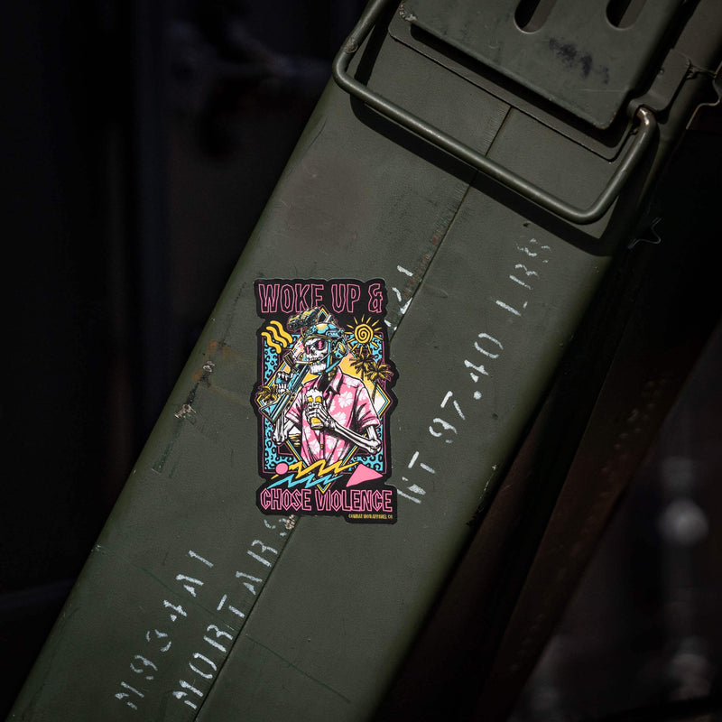 Load image into Gallery viewer, Woke Up & Chose Violence Decal Sticker