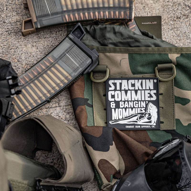 Load image into Gallery viewer, Stackin' Commies & Bangin' Mommies PVC Patch