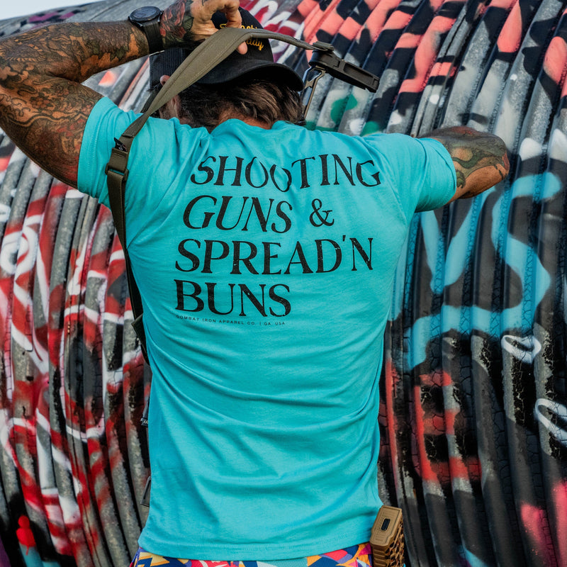 Load image into Gallery viewer, Shooting Guns & Spread'n Buns Men's T-Shirt