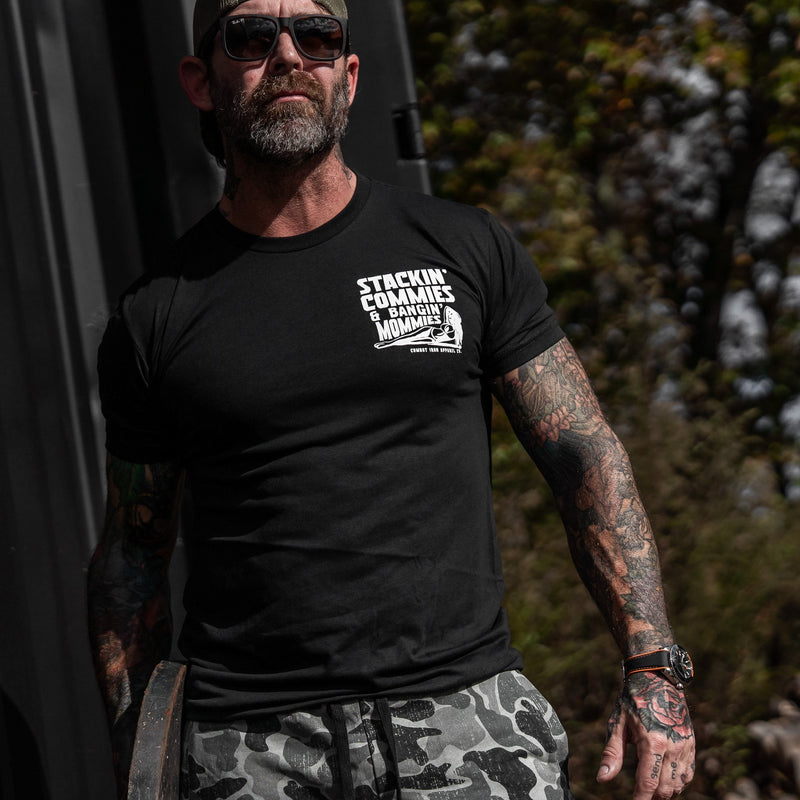 Load image into Gallery viewer, Stackin' Commies & Bangin' Mommies Men's T-Shirt