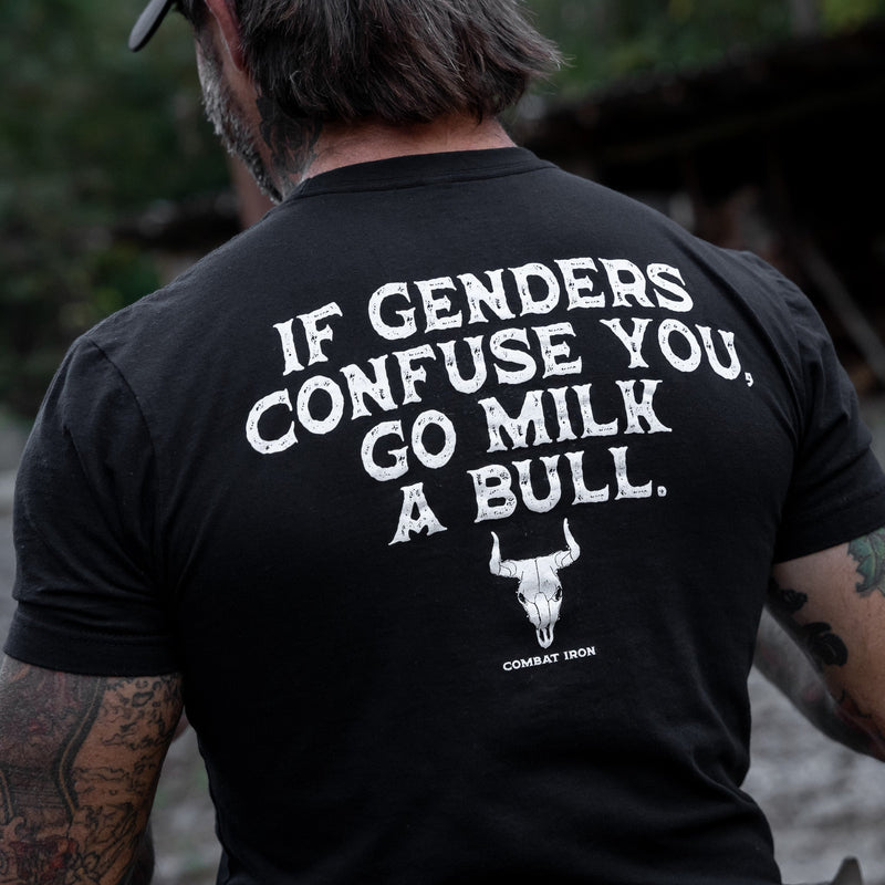 Load image into Gallery viewer, If Genders Confuse You, Go Milk a Bull Men's T-Shirt