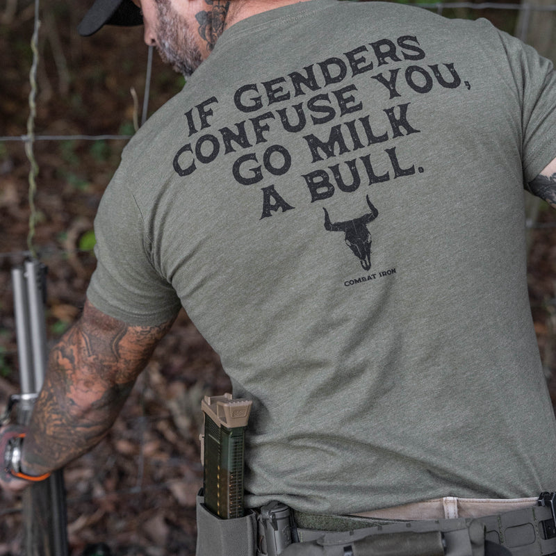 Load image into Gallery viewer, If Genders Confuse You, Go Milk a Bull Men's T-Shirt