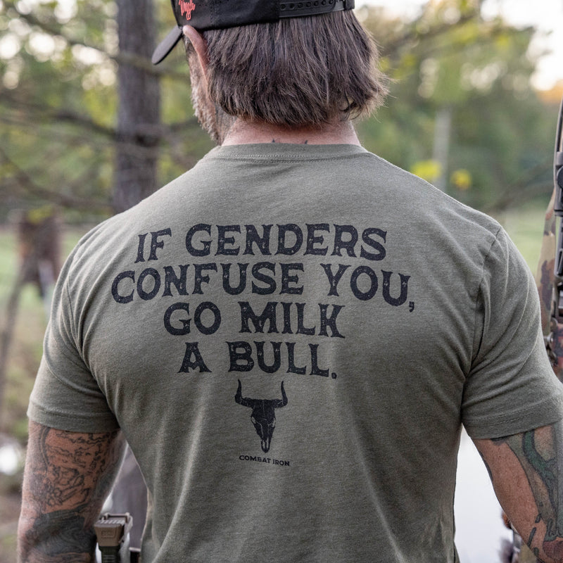 Load image into Gallery viewer, If Genders Confuse You, Go Milk a Bull Men's T-Shirt