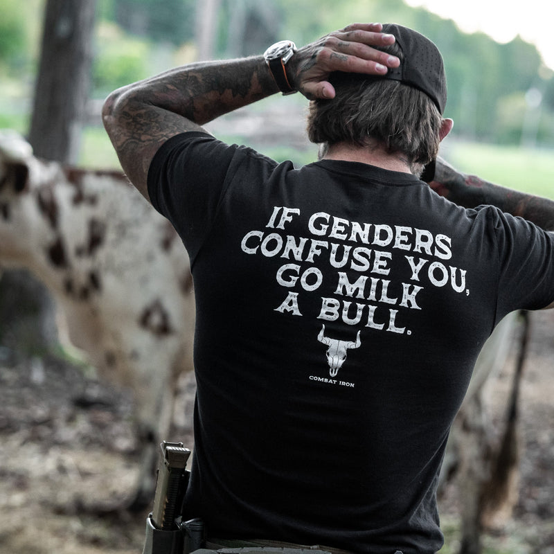 Load image into Gallery viewer, If Genders Confuse You, Go Milk a Bull Men's T-Shirt