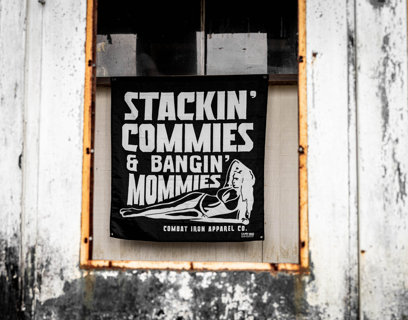 Load image into Gallery viewer, Stackin' Commies & Bangin' Mommies 3'x3' Flag