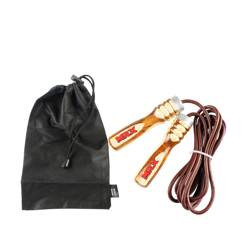 Load image into Gallery viewer, MRX Heavy Duty Leather Jump Rope Wood Handle