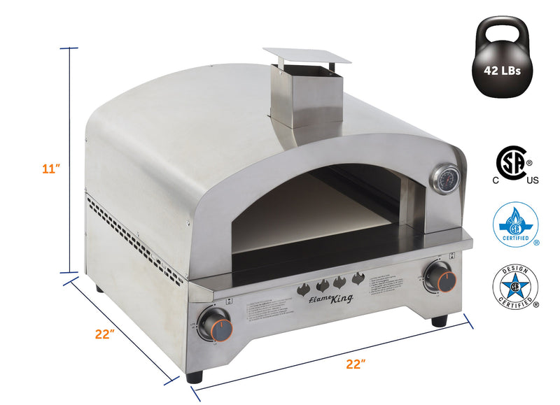 Load image into Gallery viewer, Flame King Outdoor Portable Stainless Steel Propane Pizza Oven Gas With Stone