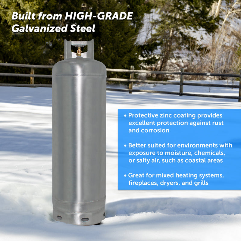 Load image into Gallery viewer, Flame King 100lb Empty Galvanized Propane Tank LP Cylinder with POL Valve