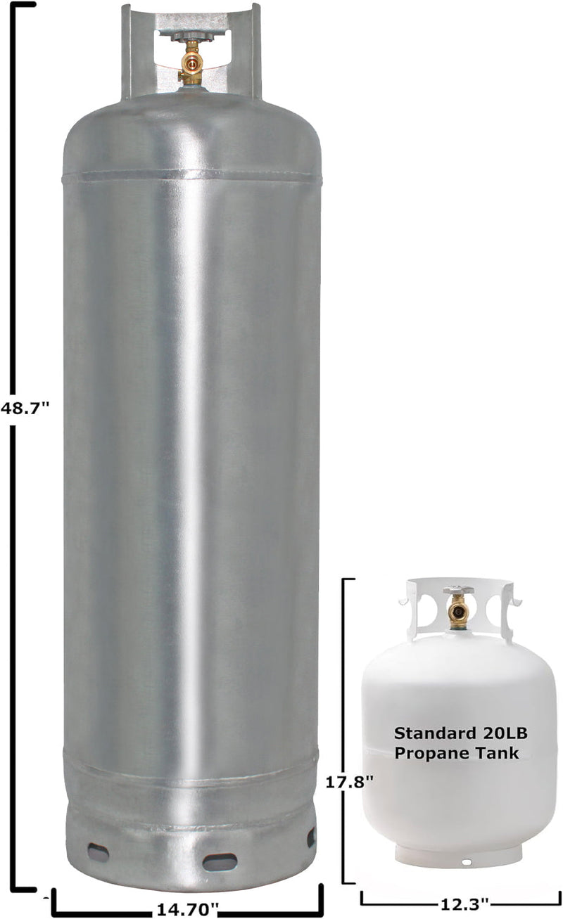 Load image into Gallery viewer, Flame King 100lb Empty Galvanized Propane Tank LP Cylinder with POL Valve
